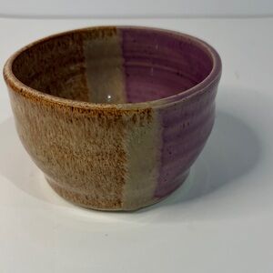 Handcrafted Purple and Brown Pottery Bowl